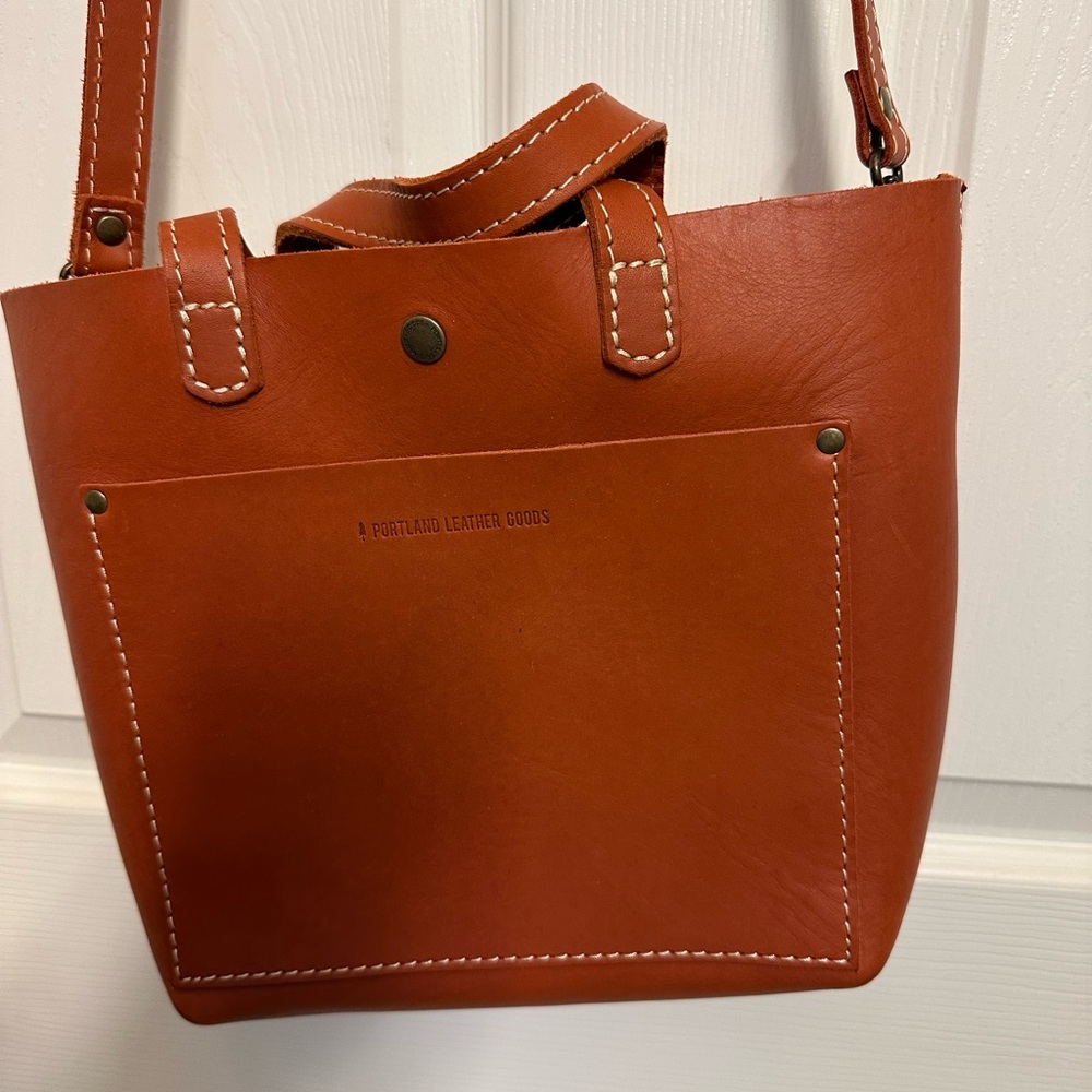 Portland Leather Goods Mini Crossbody Papaya